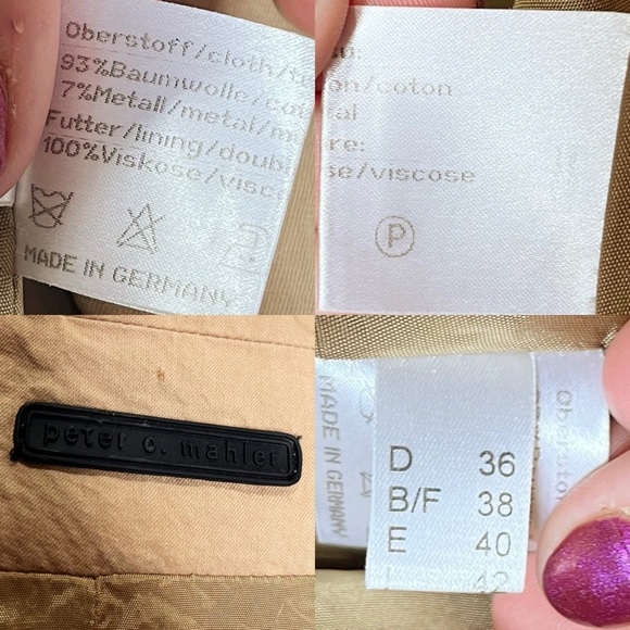 Peter O. Mahler Cotton Steel Trench Single Breast Jacket Quiet Luxury Old Money - Picture 14 of 14